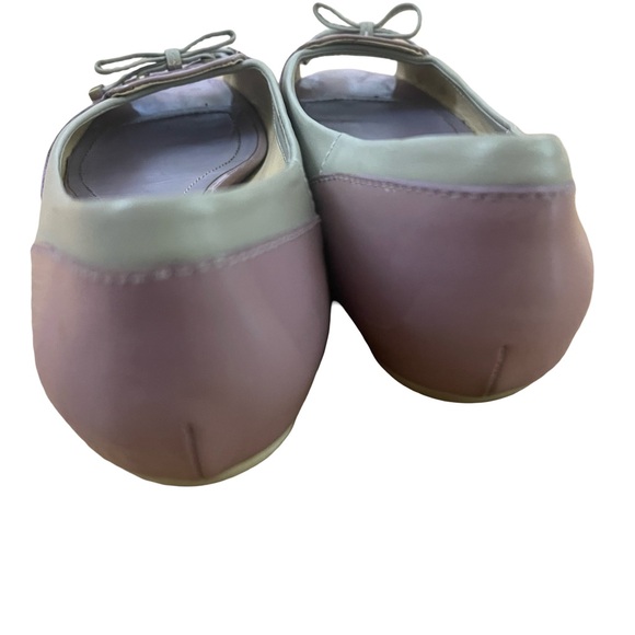 TOD’S Patent Leather Lavender & Gray Peep Toe Flats w/ Bow Sz 38 US 7/7.5 luxury - Picture 6 of 12